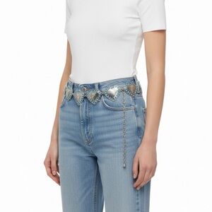 ⭐️ True Love Accessories ($45) Turquoise Silver Heart Chain Belt - Max Length 39